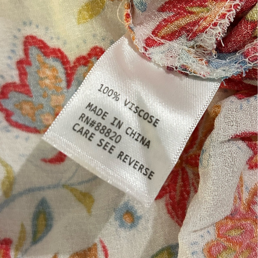NWT Rachel Zoe Orange Cream Floral Boho Bohemian Tunic w Sailor Collar sz 2X - Picture 14 of 14